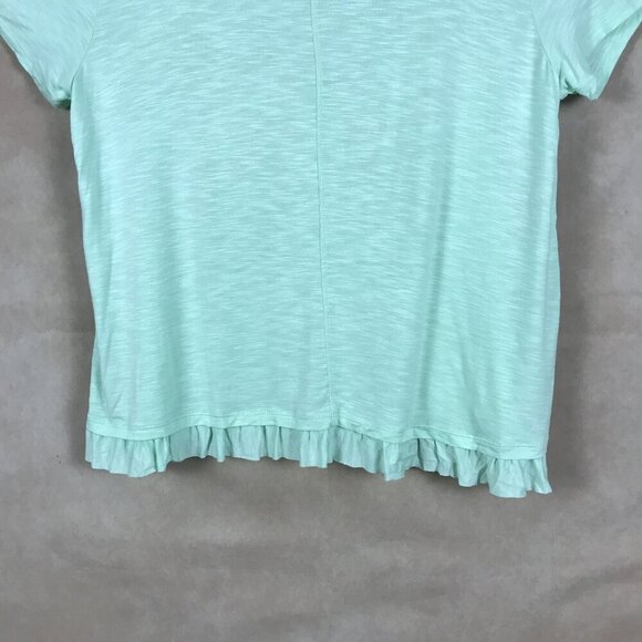 STYLE & CO Mint Green Ruffled Soft T-shirt NEW Petite XL - Picture 5 of 7
